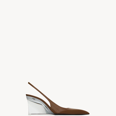 Miller wedges in glazed leather